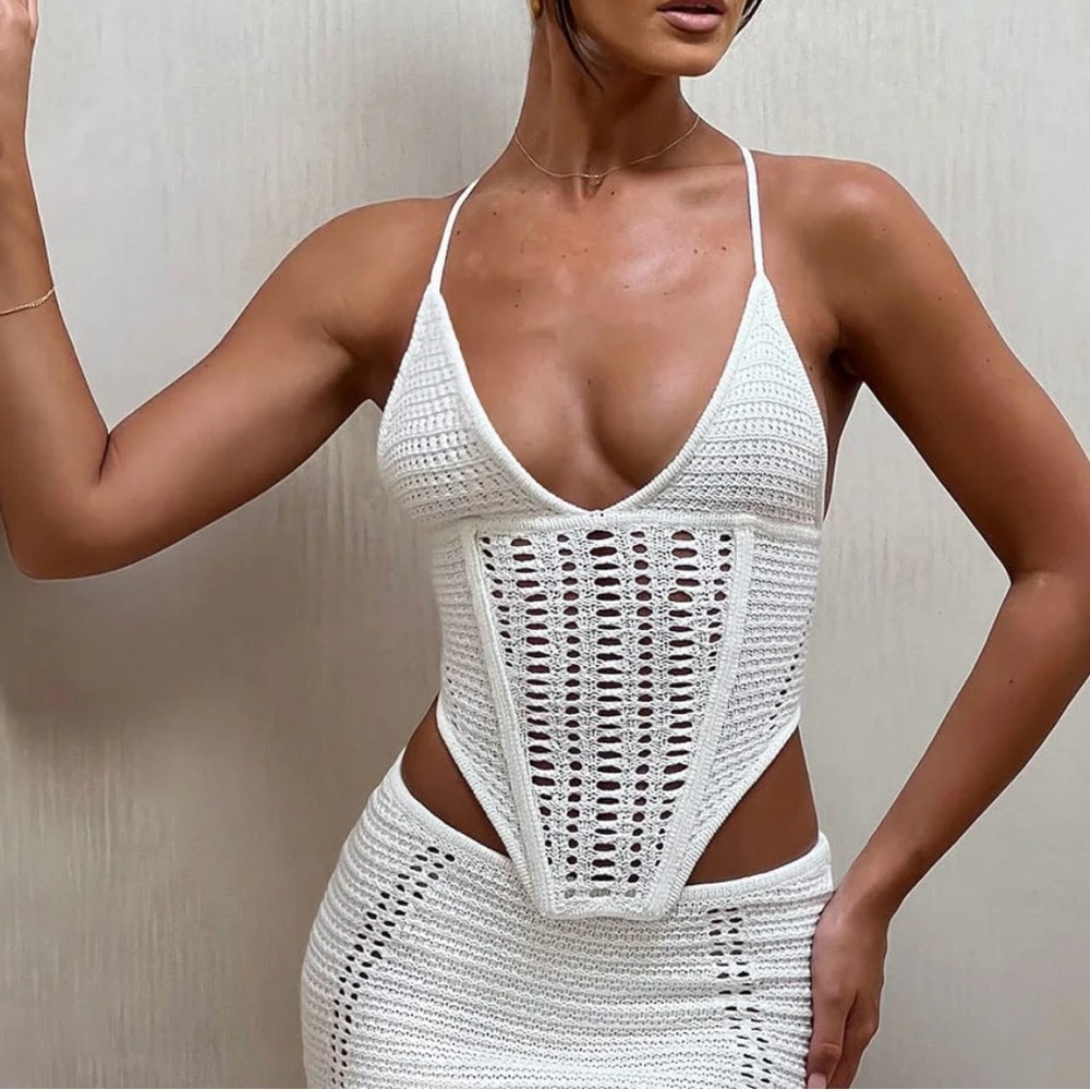 NWT Babyboo Selma Crochet Tank Top - White